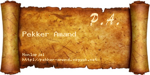 Pekker Amand névjegykártya